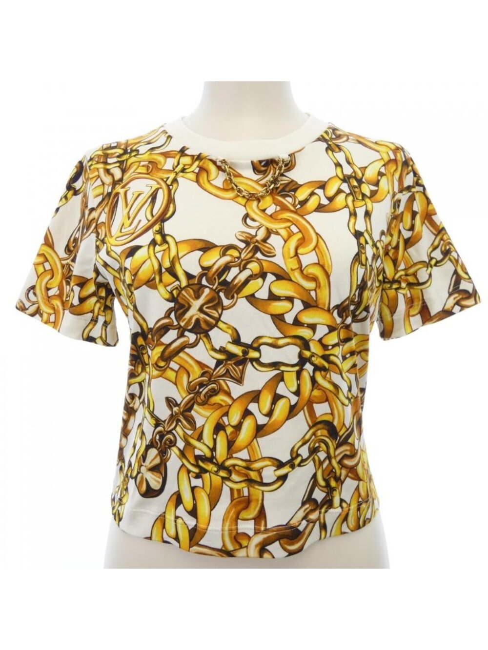 Louis Vuitton Chain Print Crop Top T-Shirt